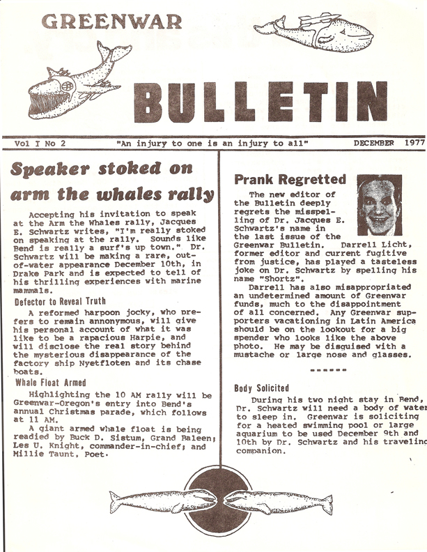 Greenwar Bulletin Vol 1 No 2 page 1